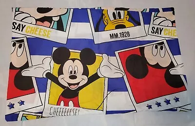 Disney Character World Mickey Mouse Pluto Goofy Photo Double Sided Pillowcase • $10.95