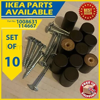 10 IKEA Wooden Knobs For BILLY Bookcase OXBERG Doors Black Brown Part 10086316 • £5.99