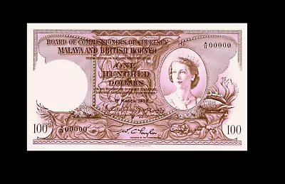 Reproduction Rare Malaya And British Borneo Queen $100 Dollars 1952 Queen Note • £10.49