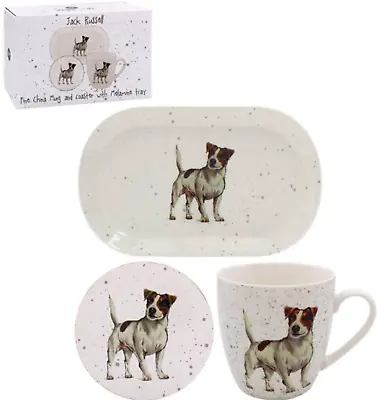 Jack Russell Terrier Mug Tray & Coaster Set By Leonardo Novelty Dog Lover Gift • £13.95
