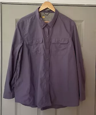 Eddie Bauer Ripstop Classic Fit Roll Tab Shirt Size 2XL Nylon Purple Long Sleeve • $19.99
