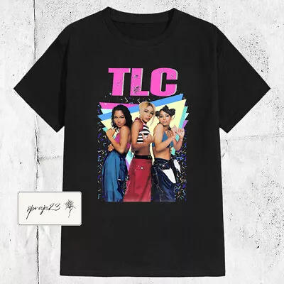 Vintage 90s TLC Girls Band Black T-shirt T579973 • $19.99