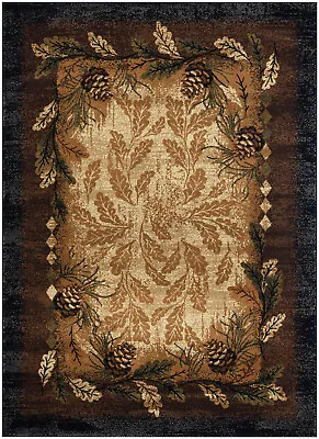 Lodge Cabin Rustic Forest Pinecone Area Rug **FREE SHIPPING** • $59.50