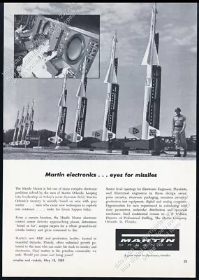 1959 USAF Missile Battery Photo Martin Aircraft Orlando Vintage Print Ad • $8.09