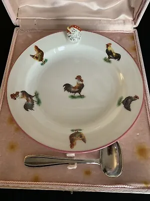 Vintage French Baby Warming Heated Hot Water Feeding Plate Bowl Art Deco 1930’s • £35