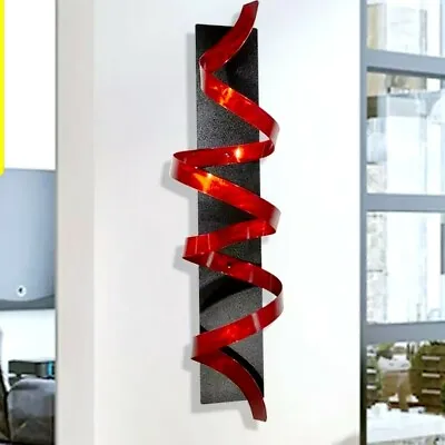 Modern Metal Wall Art 3D Abstract Red Hanging Sculpture Indoor Outdoor Decor • $365