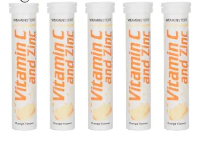 100 Effervescent Tablets 1000mg Vitamin C 15mg Zinc Orange Immune Support Daily • £9.99