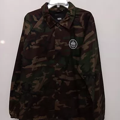 Vans Offthewall Camo Jacket Adult Small Lined Skater Button Up/ Windbreaker • $39.97