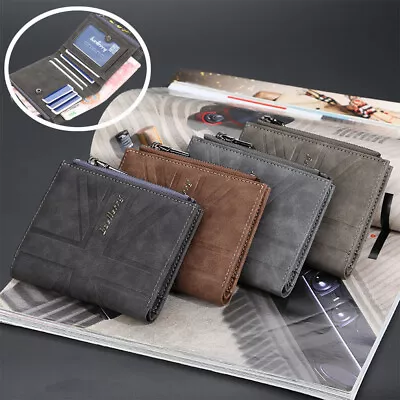 Leather Wallet For Men Multi Card Holder Slim Mens Wallet With Zipper Coin Purse • $8.98