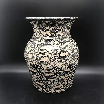 Vintage Kasco Pottery Black Tan 6 3/4” Signed Dated Vase • $40