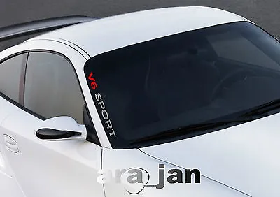 V6 SPORT Windshield Decal Stickers Racing Speed Car Logo Emblem Sticker SILVER/R • $21.21
