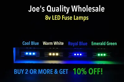 $9.99 • Buy (10)LED 8V FUSE LAMPS- EIGHT/5000X/7000/881/5050-6060 7070 8080 9090/ DB/Sansui 