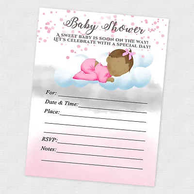 Baby Girl Shower Invitations Decoration Favor Card Sprinkle Invitation 20 Count • $13.80