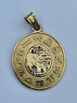 14k Leo Lion Zodiac Gold Charm Pendant Astrology  • $195