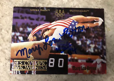 MARY LOU RETTON ~ Autographed / Signed Upper Deck U.S. Olympic Moments Card • $75
