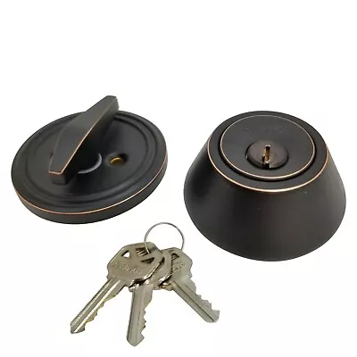 High Quality Deadbolt Lock Entry Keyed Cylinder 3 Key Exterior Interior Kw1 ORB • $17.03