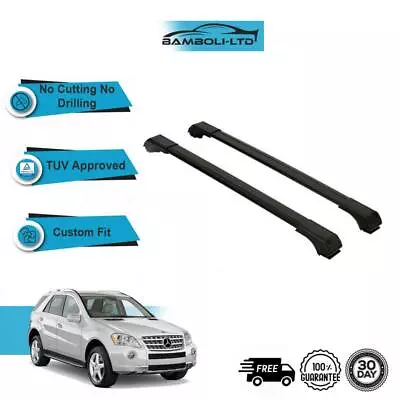 FIT For MERCEDES ML CLASS W164 Top Roof Rack Cross Bars Rails 2006-2010 (Black) • $113.90