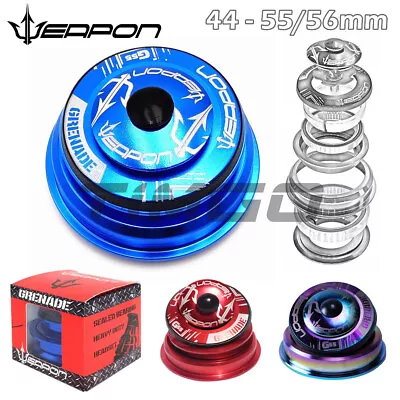 EAPON MTB Bike Headset 2 Sealed Bearing 1-1/8  44-55/56mm Tapered 6061 Aluminium • $18.99