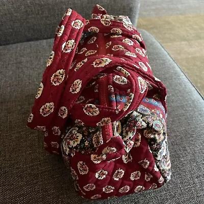 Vera Bradley Small Duffel Bag In Red Leaf With Accessories • $20