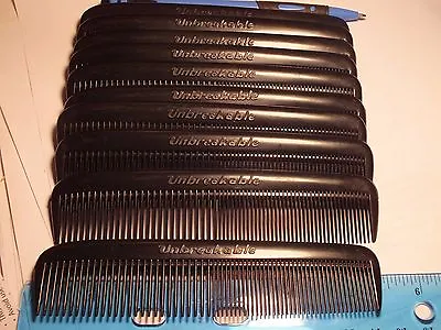 10 UNBREAKABLE 5 3/8  Black EXTRA HEAVY DUTY Plastic Mens Pocket Combs Hair USA • $10