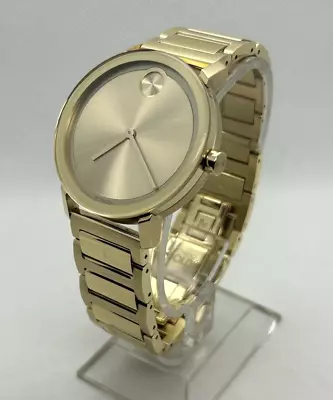 Movado Bold Evolution 3600795 Swiss Men's Watch Gold Dial Tags & Links 40mm • $250