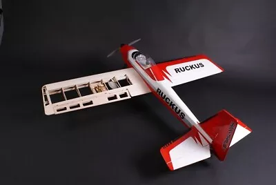 Max-Thrust Pro-Built Balsa Ruckus Uncovered I.C / Electric RC Plane Model Boxed • £179.99