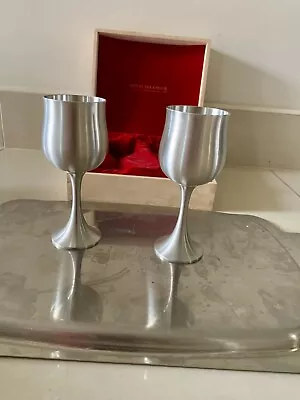 Royal Selangor Wine Goblets In Wooden Gift Box • $70