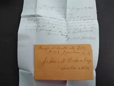 Maine: Rumford Centre 1853 Stampless Cover + Letter Postmaster Free Oxford Co • $35