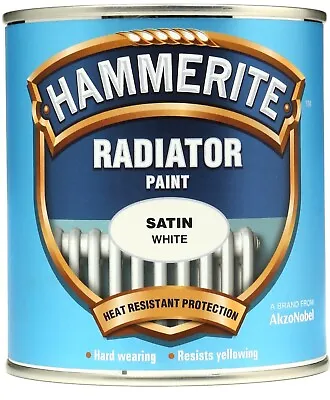 Hammerite Radiator Paint Satin Quick Drying White Paint Size 500ml • £12.99