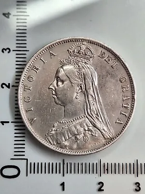£26 • Buy 1887 Queen Victoria Jubilee Head Silver Half Crown, EF