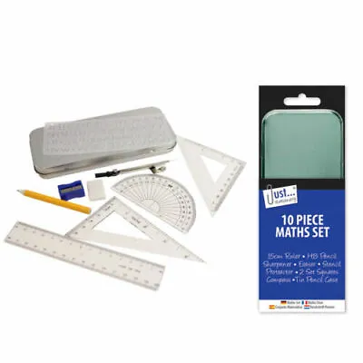 Tallon Compact Maths Geometry Set With Compass Ruler Protractor Square Sharpener • £3.50