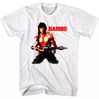 Rambo Rocket Launcher Movie Poster Men's T Shirt Stallone Action Hero Soldier • $22.50