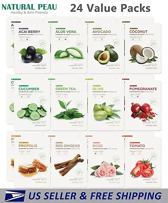 Natural Peau Hydrating Collagen Essence Sheet Mask (24 Value Packs) New • $14.99