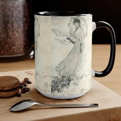 Ceramic Mug  Monet - Woman With A Parasol - 1886 Sketch  Accent Mug • $21.50