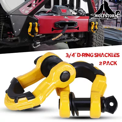 WOLFSTORM 2x Heavy Duty 3/4  D Ring Tow Shackles 22046 Lbs (10 Ton) 7/8  Screw • $26.99