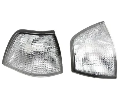 Pair Front Corner Turn Signal Clear Lamp Light BMW 3  Sedan 91-98 E36 4 Door 4DR • $32.99