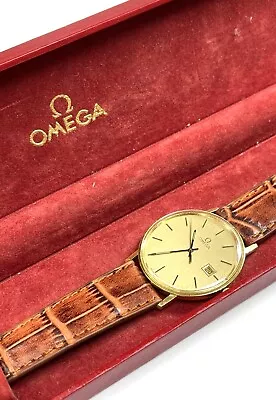 Watch OMEGA Seamaster Quartz 1430 Gold Men Years 1986 Width Of Box Of 33.5MM • $1462.54