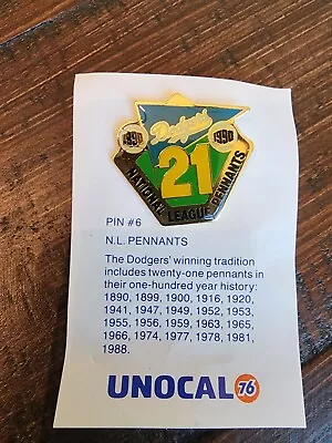 1990 Los Angeles Dodgers MLB Unocal 76 Pin #6 N.L. Pennants • $7