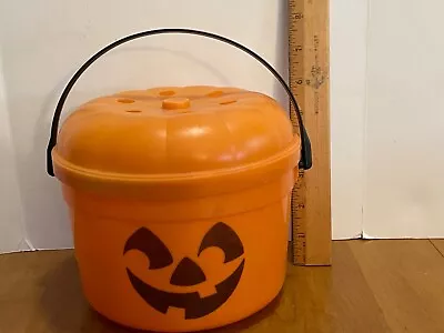 Vintage 1986 McDonalds Orange McPunk'n Happy Meal Pail & Lid Halloween Bucket • $10