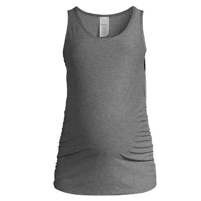 Time And Tru Womens Maternity Tank Top Gray Sleeveless New With Tags XL 16-18 • $11.98