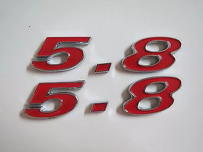 Ford 5.8 351w 351c 351 Engine Id Fender Hood Scoop Quarter Trunk Emblems - Red • $24.99