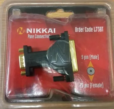 Serial Adapter 9 Pin Male To 25 Pin Female Convertor Nikkai L738T • £5.99