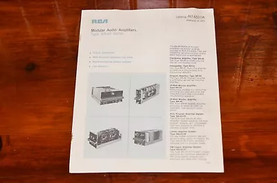$19.99 • Buy RCA BROADCAST Audio Amplifiers Brochure Specifications BA-40, 41, 43, 44, 48 Vtg