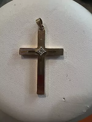 $200 • Buy 14k Yellow Gold Diamond Cross Pendant