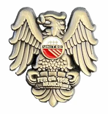 Man United 1958 Munich Eagle Souvenir 3d Enamel Pin Badge Antique Gold • £6