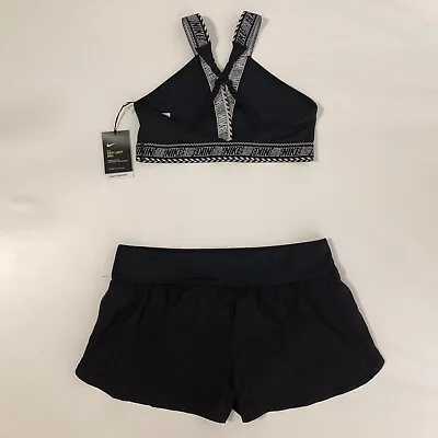 Nike Women’s Black Lined Shorts/ Indy Light Support Dri-Fit Set Of 2 Sz L • $91.72