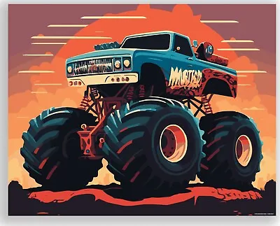 Monster Truck Poster Print Gift Boys Room Kids Grave Digger Big 11x14 Wall Decor • $9.95