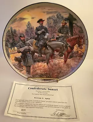 Danbury Mint Heroes Of The Confederacy Plate  CONFEDERATE SUNSET  Mort Kunstler • $19.95