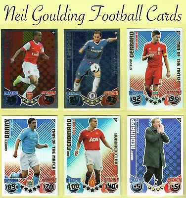 Topps MATCH ATTAX 2010-11 ☆ PREMIER LEAGUE ☆ Football Cards #361 To #465 • £0.99