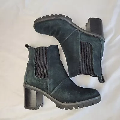 Ugg Hazel Black Suede Chelsea Ankle Boots Waterproof Shoes Women’s Size 6 • $59.99